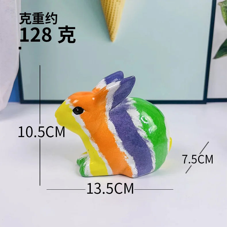 European Rabbit Ornaments Modern Creative Home Ornaments Colorful Resin Crafts Living Room TV Cabinet Ornaments
