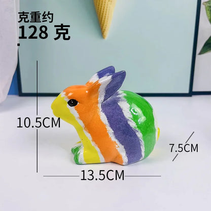 European Rabbit Ornaments Modern Creative Home Ornaments Colorful Resin Crafts Living Room TV Cabinet Ornaments