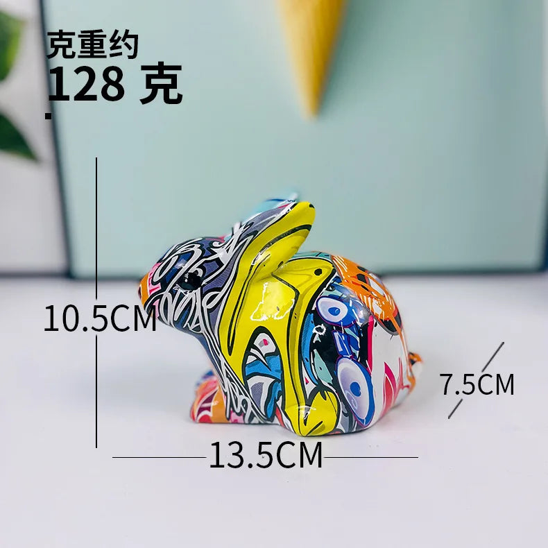 European Rabbit Ornaments Modern Creative Home Ornaments Colorful Resin Crafts Living Room TV Cabinet Ornaments