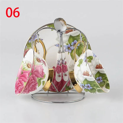 European Royal Coffee Cups,Lover Couple Mugs Bone China Ceramic Tea 2 Cup 2 Saucer Set Advanced Porcelain Mug For Afternoon tea