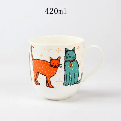 European Strolling Cat Bone China Teapot Large Capacity Heat-resistant Ceramic Water Kettle British High-end Coffee Cup Set