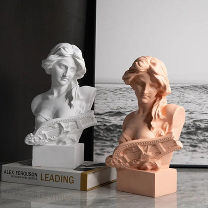 European Style Art Home Furnishings Qin Women's Imitation Plaster Figurines Resin Crafts Display Ornaments Home Decor