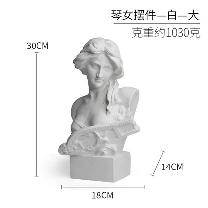 European Style Art Home Furnishings Qin Women's Imitation Plaster Figurines Resin Crafts Display Ornaments Home Decor
