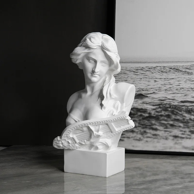 European Style Art Home Furnishings Qin Women's Imitation Plaster Figurines Resin Crafts Display Ornaments Home Decor