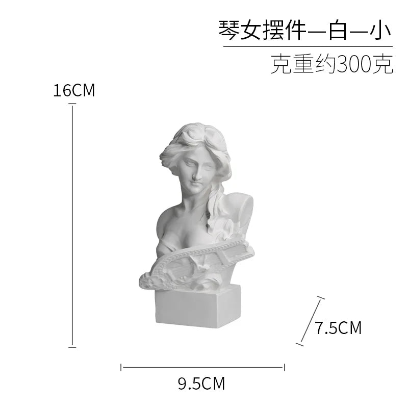 European Style Art Home Furnishings Qin Women's Imitation Plaster Figurines Resin Crafts Display Ornaments Home Decor