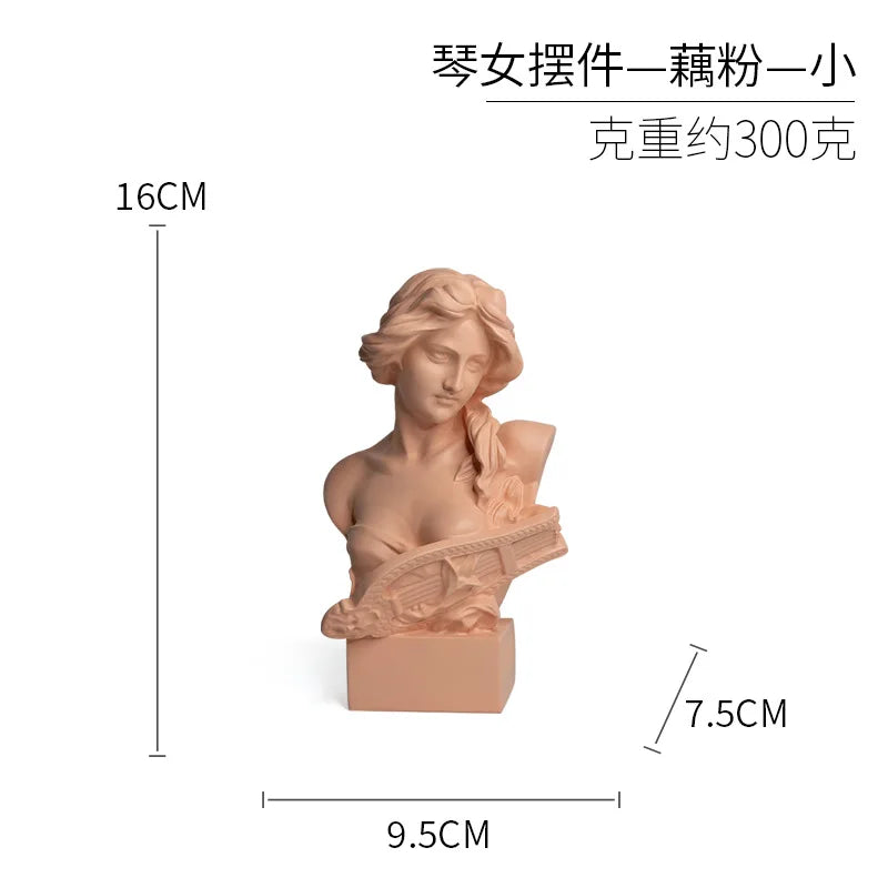 European Style Art Home Furnishings Qin Women's Imitation Plaster Figurines Resin Crafts Display Ornaments Home Decor