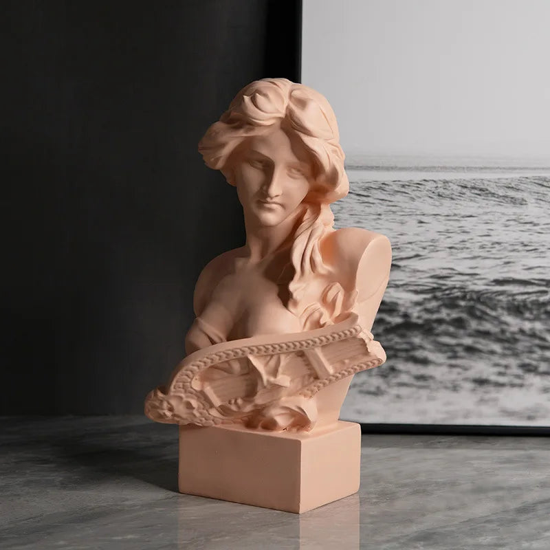 European Style Art Home Furnishings Qin Women's Imitation Plaster Figurines Resin Crafts Display Ornaments Home Decor