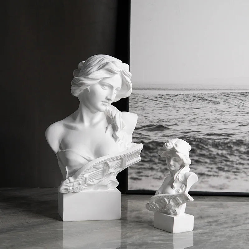 European Style Art Home Furnishings Qin Women's Imitation Plaster Figurines Resin Crafts Display Ornaments Home Decor