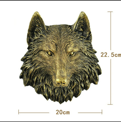 European-Style Simulated Three-Dimensional Animal Head Wall Hanging Decoration Resin Art Statue Home Wall Decoration Accessories