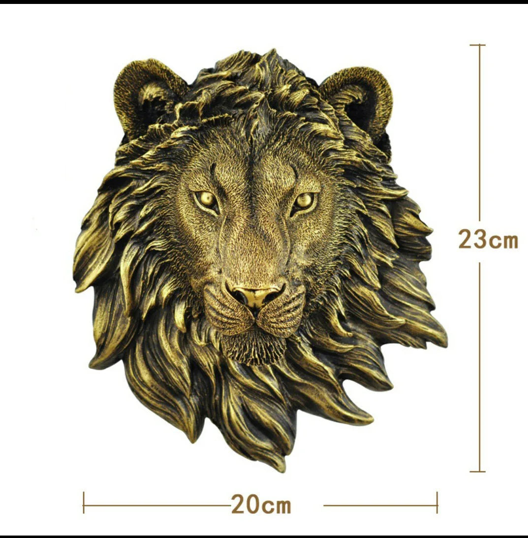 European-Style Simulated Three-Dimensional Animal Head Wall Hanging Decoration Resin Art Statue Home Wall Decoration Accessories