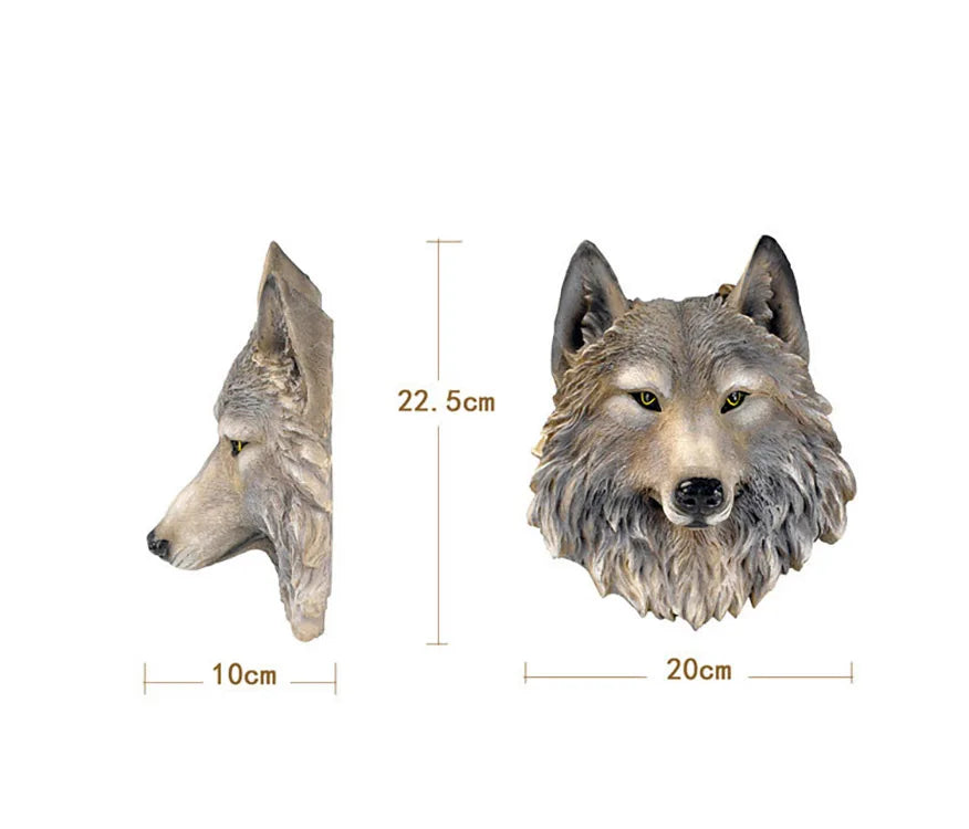 European-Style Simulated Three-Dimensional Animal Head Wall Hanging Decoration Resin Art Statue Home Wall Decoration Accessories