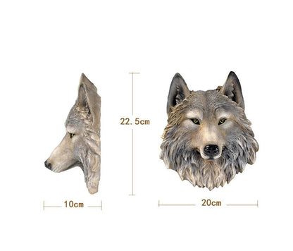 European-Style Simulated Three-Dimensional Animal Head Wall Hanging Decoration Resin Art Statue Home Wall Decoration Accessories