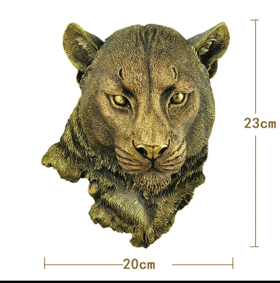 European-Style Simulated Three-Dimensional Animal Head Wall Hanging Decoration Resin Art Statue Home Wall Decoration Accessories
