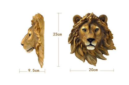 European-Style Simulated Three-Dimensional Animal Head Wall Hanging Decoration Resin Art Statue Home Wall Decoration Accessories
