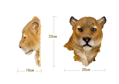 European-Style Simulated Three-Dimensional Animal Head Wall Hanging Decoration Resin Art Statue Home Wall Decoration Accessories