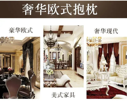 European-Style Sofa pillow case Luxury Living Room Pillows Bedside Backrest Embroidery Pillow Cover Large Pillow Removable