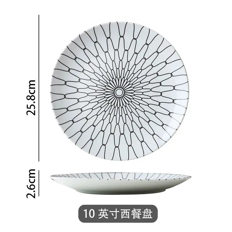 European Tableware Simple and Creative Western Food Plate Pasta Plate Western Dessert Plate Personalized Restaurant Plate