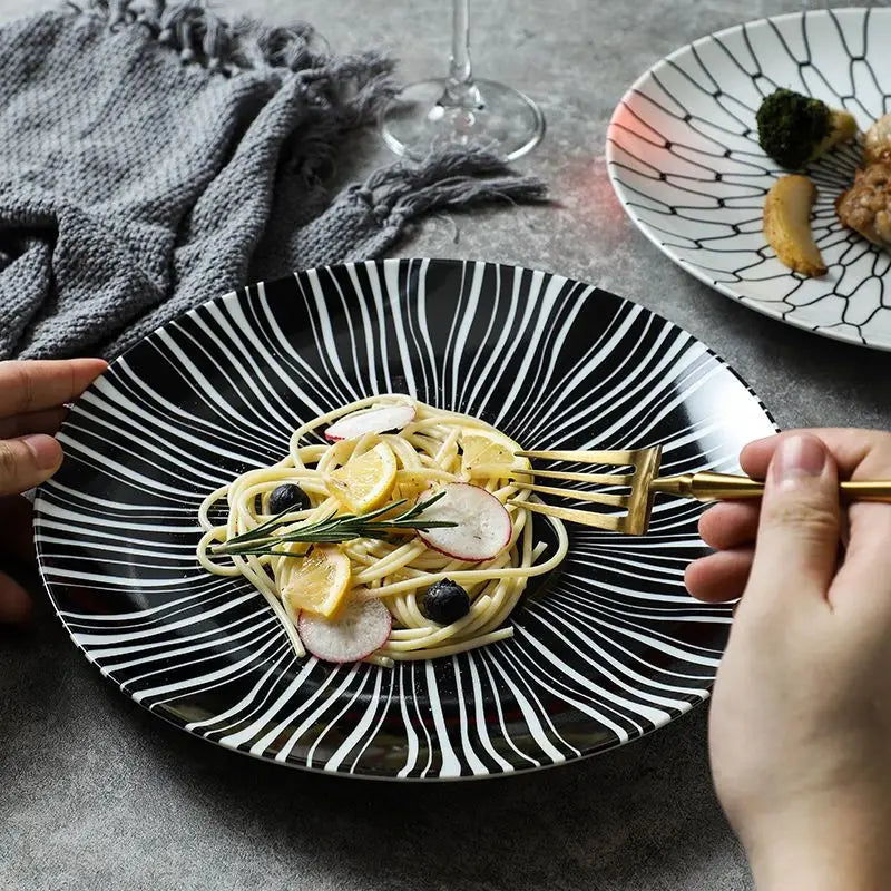 European Tableware Simple and Creative Western Food Plate Pasta Plate Western Dessert Plate Personalized Restaurant Plate