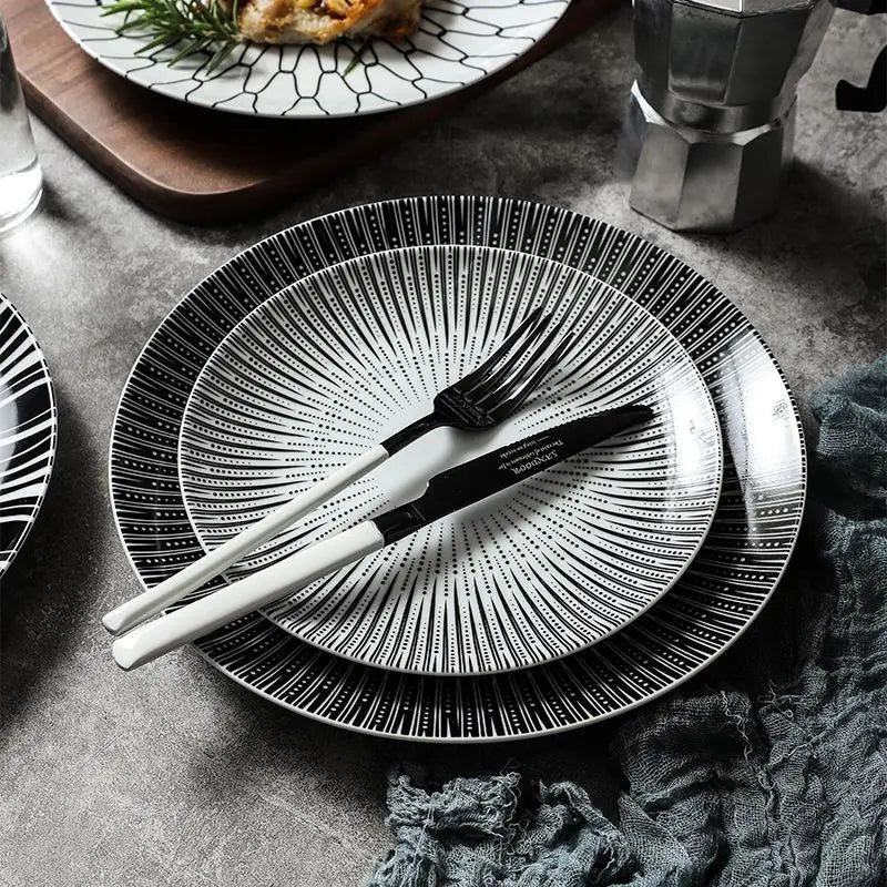 European Tableware Simple and Creative Western Food Plate Pasta Plate Western Dessert Plate Personalized Restaurant Plate