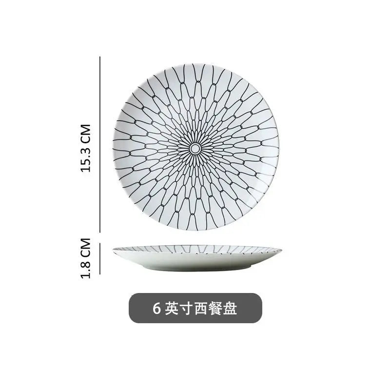 European Tableware Simple and Creative Western Food Plate Pasta Plate Western Dessert Plate Personalized Restaurant Plate