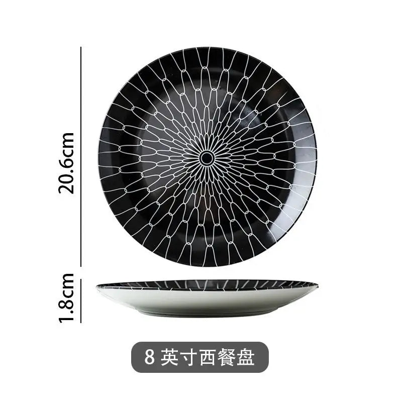 European Tableware Simple and Creative Western Food Plate Pasta Plate Western Dessert Plate Personalized Restaurant Plate