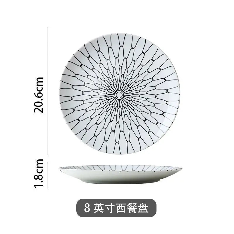European Tableware Simple and Creative Western Food Plate Pasta Plate Western Dessert Plate Personalized Restaurant Plate