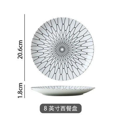 European Tableware Simple and Creative Western Food Plate Pasta Plate Western Dessert Plate Personalized Restaurant Plate