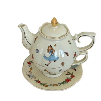 European Vintage Coffee Cup Saucer Set Ceramic English Teapot French Restaurant Tea Set Creative Home Afternoon Tea Cup Milk Cup