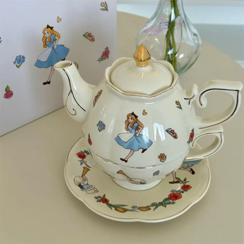 European Vintage Coffee Cup Saucer Set Ceramic English Teapot French Restaurant Tea Set Creative Home Afternoon Tea Cup Milk Cup