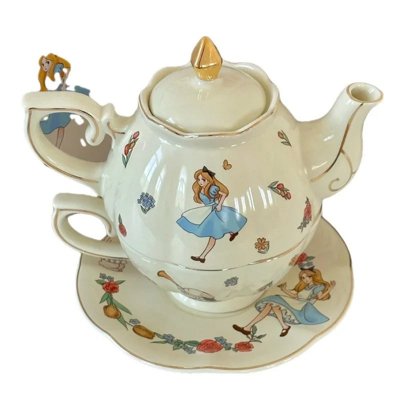 European Vintage Coffee Cup Saucer Set Ceramic English Teapot French Restaurant Tea Set Creative Home Afternoon Tea Cup Milk Cup