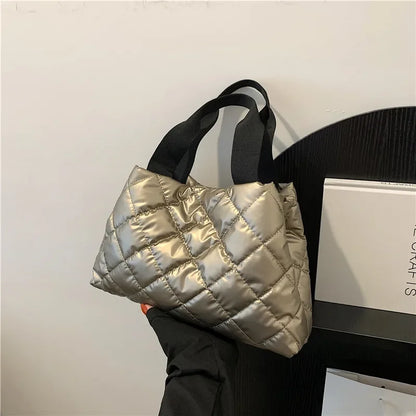 European and American Style Glossy Embroidery Rhombus Bubble Women's Bag Shoulder Handbag Luxury Designer Handbag for Women