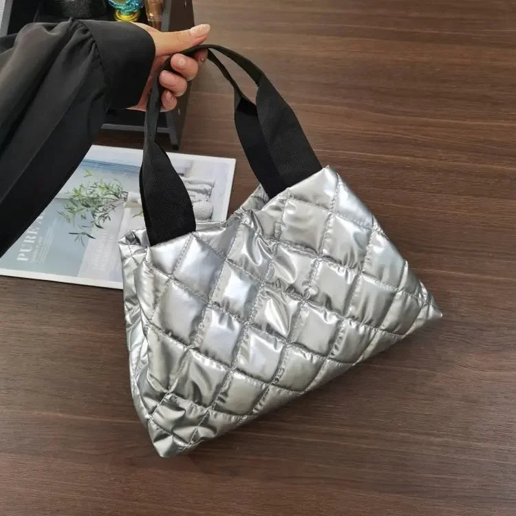 European and American Style Glossy Embroidery Rhombus Bubble Women's Bag Shoulder Handbag Luxury Designer Handbag for Women