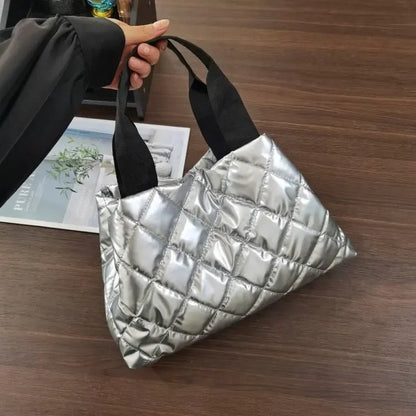 European and American Style Glossy Embroidery Rhombus Bubble Women's Bag Shoulder Handbag Luxury Designer Handbag for Women