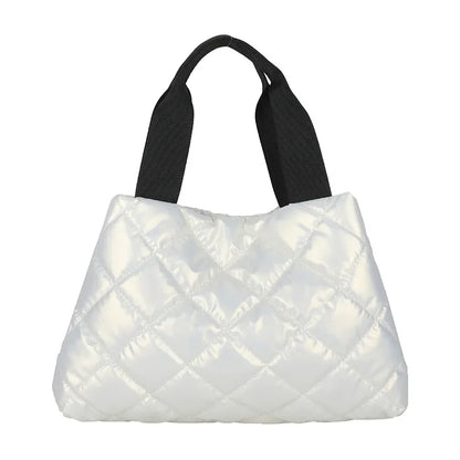 European and American Style Glossy Embroidery Rhombus Bubble Women's Bag Shoulder Handbag Luxury Designer Handbag for Women