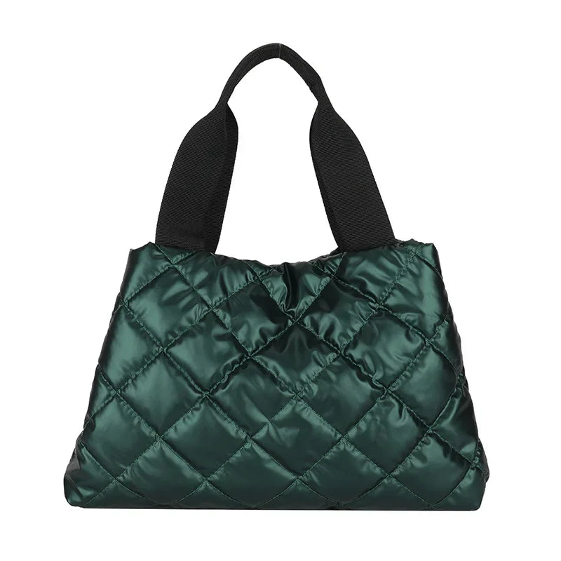 European and American Style Glossy Embroidery Rhombus Bubble Women's Bag Shoulder Handbag Luxury Designer Handbag for Women
