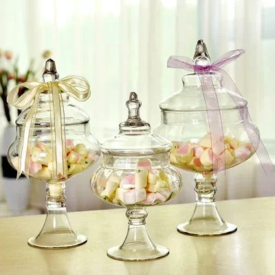 European candy jars transparent Glass bottles lid storage dust-proof cake stand dessert tea caddy wedding vase Decor supplies