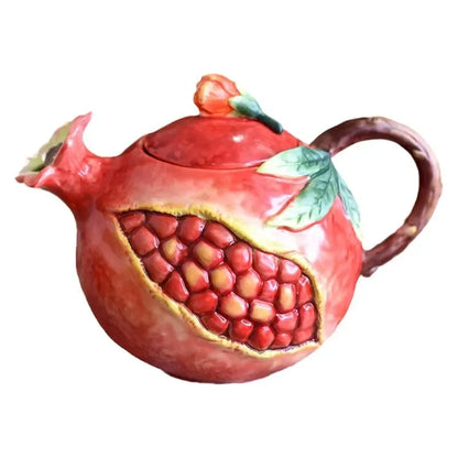 European hand painted pomegranate ceramic coffee pot Coffee cup set home afternoon tea teapot tea cup set sugar jar