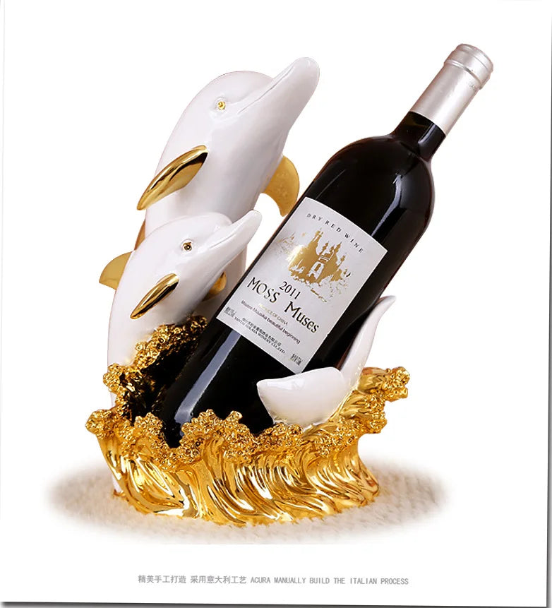 European modern wine rack furnishing articles ornaments present household items dolphins wine rack barware