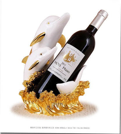 European modern wine rack furnishing articles ornaments present household items dolphins wine rack barware
