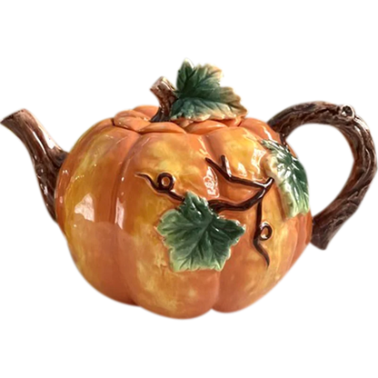 European painted ceramic Pumpkin Teapot Tea Cup Dessert dish cute Tea set American afternoon tea coffee pot home decoration