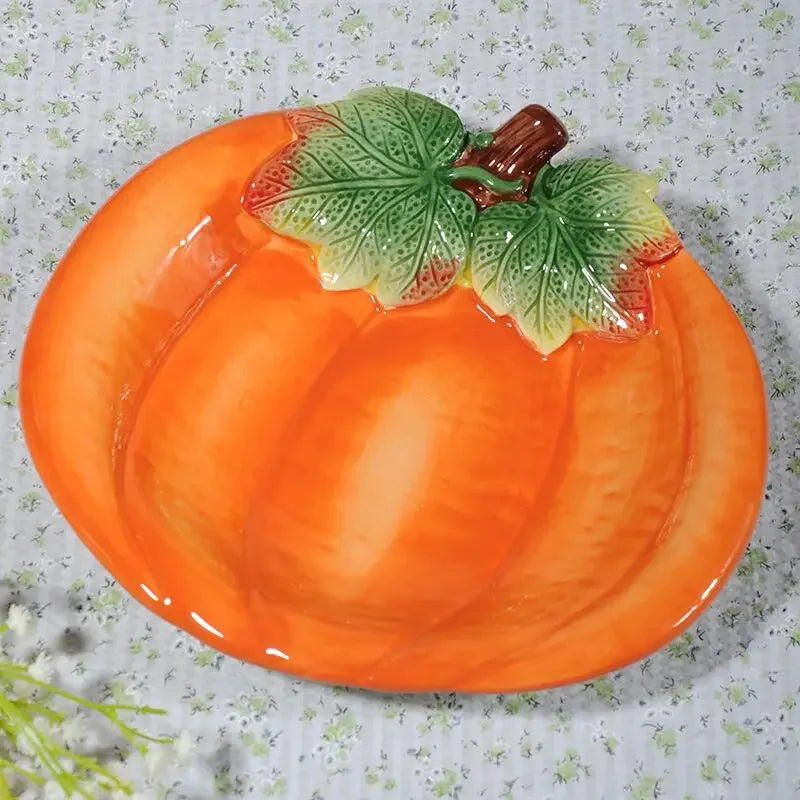 European painted ceramic Pumpkin Teapot Tea Cup Dessert dish cute Tea set American afternoon tea coffee pot home decoration