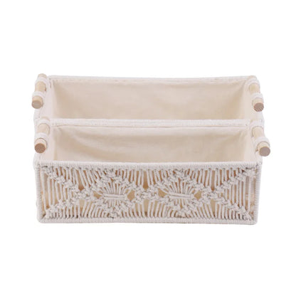 European tabletop storage box cotton rope storage basket household woven snack basket key sundry basket cosmetics finishing bask