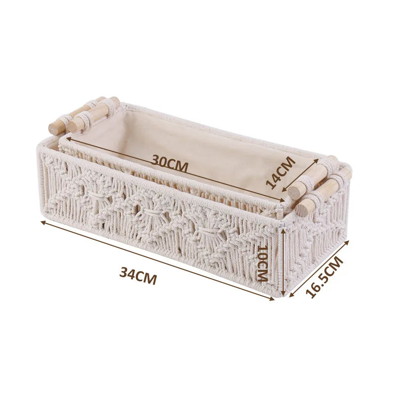 European tabletop storage box cotton rope storage basket household woven snack basket key sundry basket cosmetics finishing bask