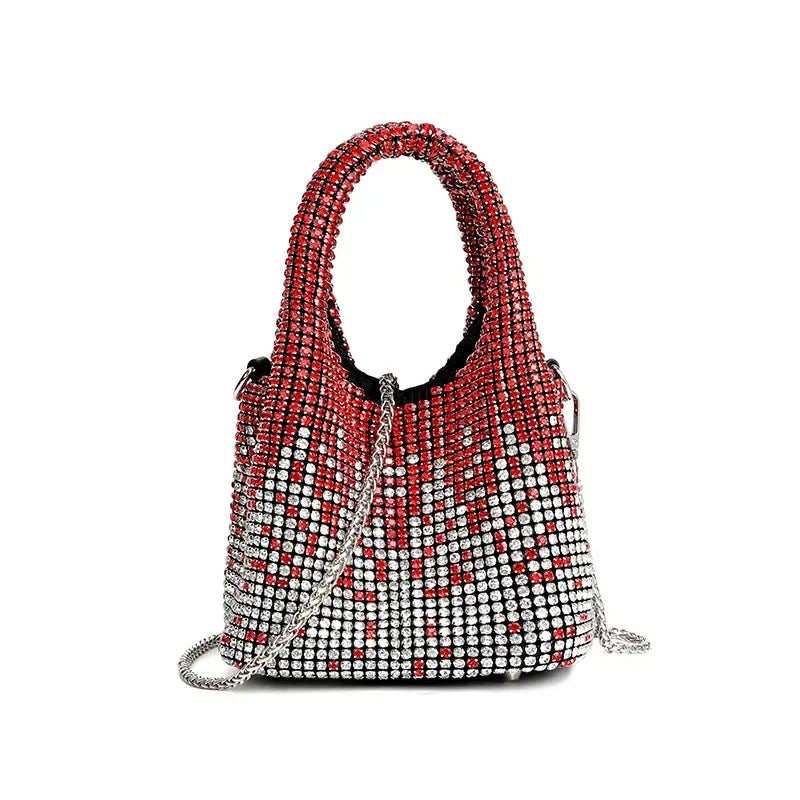 Evening Bag New Style Full Diamond Ladies Handbag Gradient Color Bucket Bag Shoulder Crossbody for Women Luxury Handbags