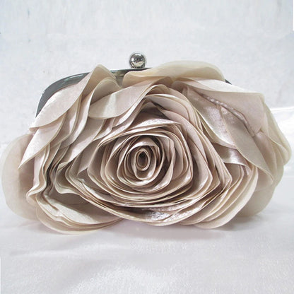 Evening Bag Women Flower Bride Small Purse Full Dress Party Satin Handbag Wedding Chain Lady Clutches High Quality Luxury 2024