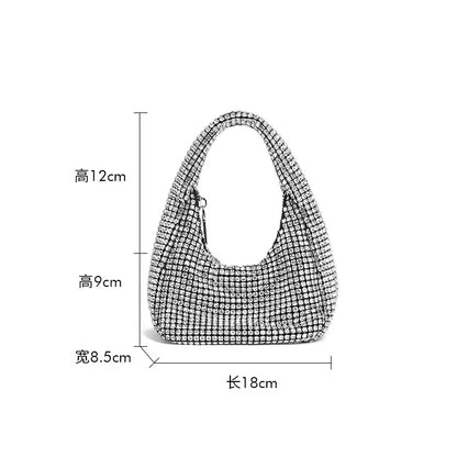 Evening Bag Women's Bag 2024 Spring New Fashion Fashion Diamond Handbag Trend Niche Dumpling Bag Tote Bags for Women