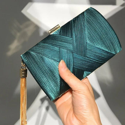 Evening Bags Elegant Shoulder Luxury Designer for Women Trend 2024 Satin Tassel Purses Clutch Bag Small Handbag Crossbody Party