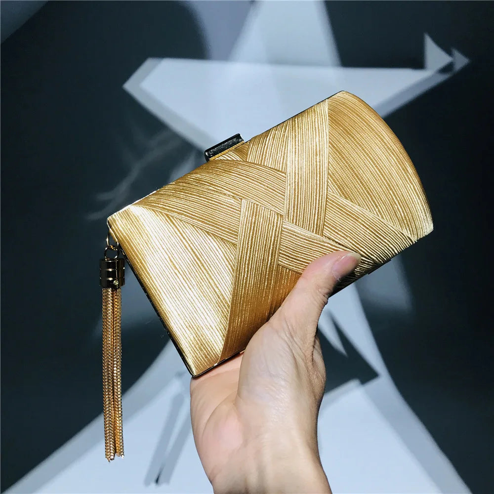 Evening Bags Elegant Shoulder Luxury Designer for Women Trend 2024 Satin Tassel Purses Clutch Bag Small Handbag Crossbody Party