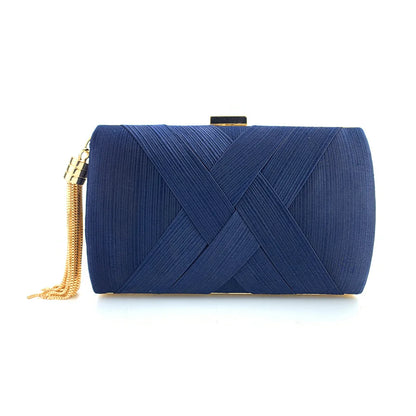Evening Bags Elegant Shoulder Luxury Designer for Women Trend 2024 Satin Tassel Purses Clutch Bag Small Handbag Crossbody Party