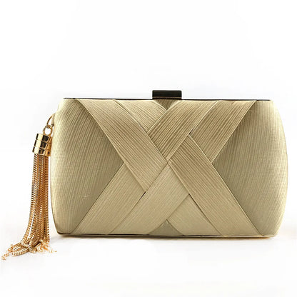 Evening Bags Elegant Shoulder Luxury Designer for Women Trend 2024 Satin Tassel Purses Clutch Bag Small Handbag Crossbody Party